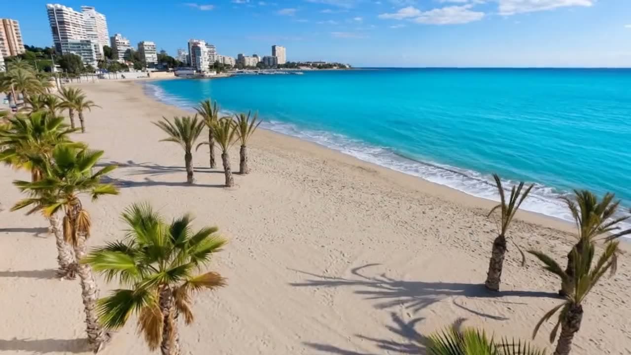 An aerial drone frame of a coastline